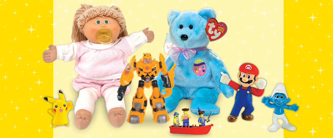 Image of a variety of toys from years and years ago