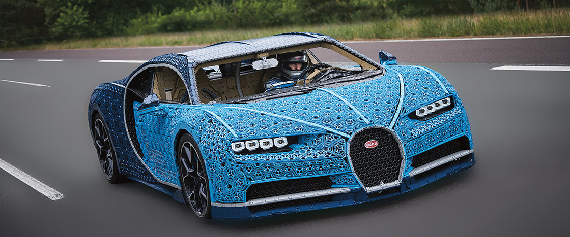 Image of a blue lego sports car