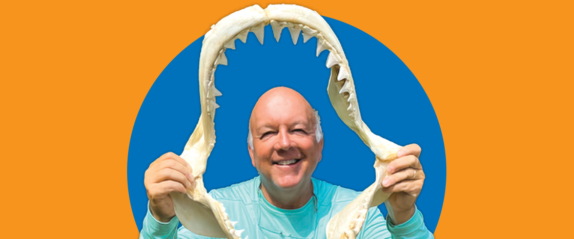 Image of author's holding shark jaw